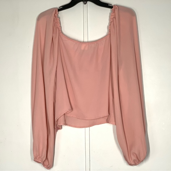 Abound Chiffon Balloon Sleeve Blouse in Peach Puff - Picture 4 of 9